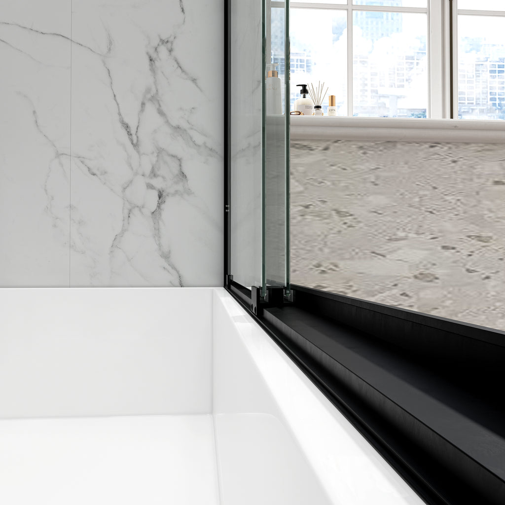 55-60"W x 60"H Bypass Bathtub Sliding Shower Door with Frame