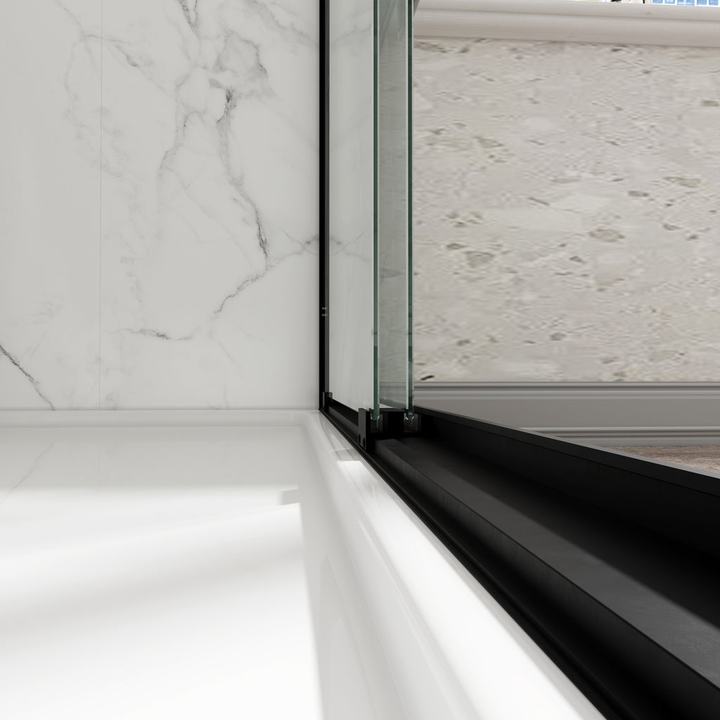 55-60" W x 76" H Double Bypass Sliding Shower Doors with Frame