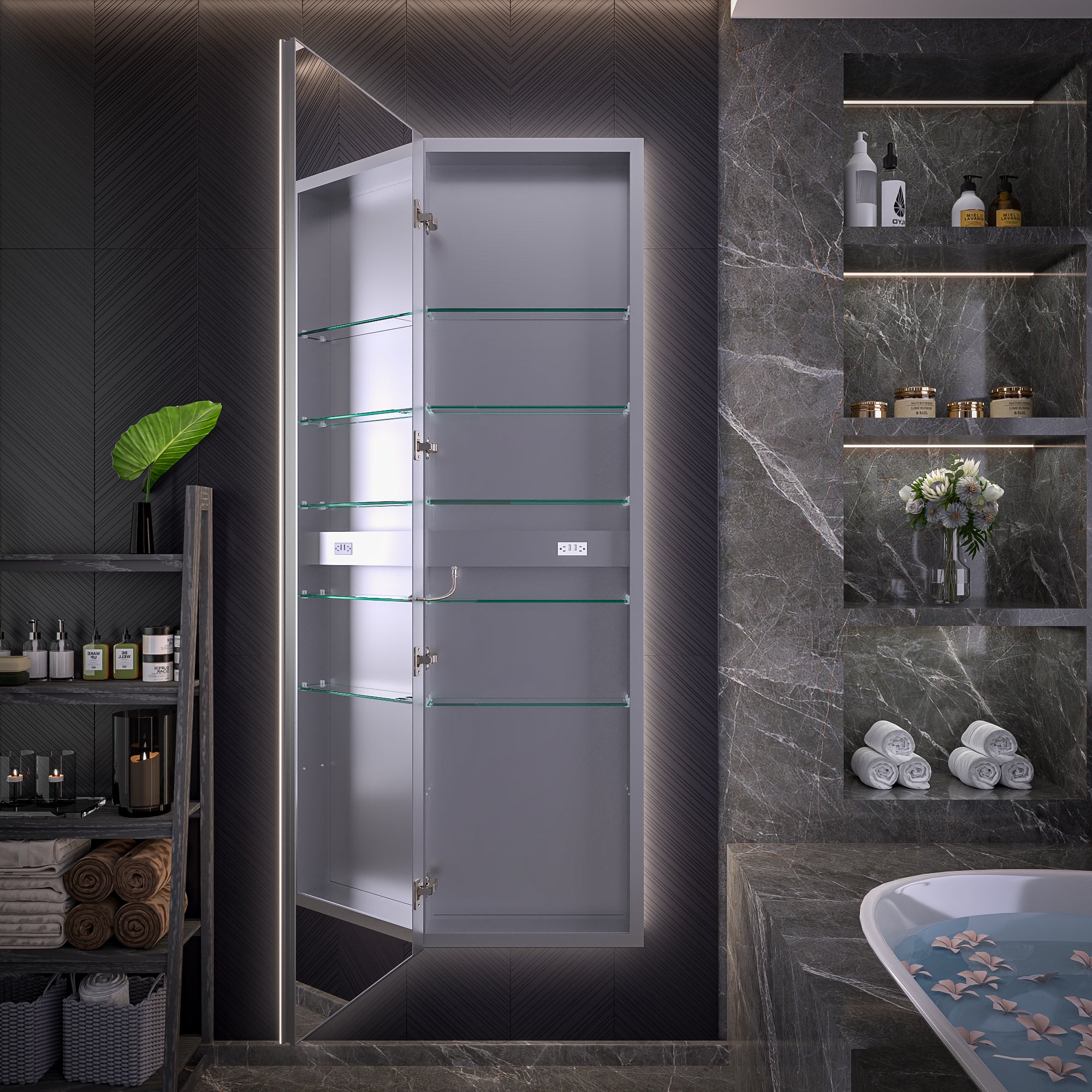 20 X 70 Full Body Lighted Medicine Cabinet with Mirror