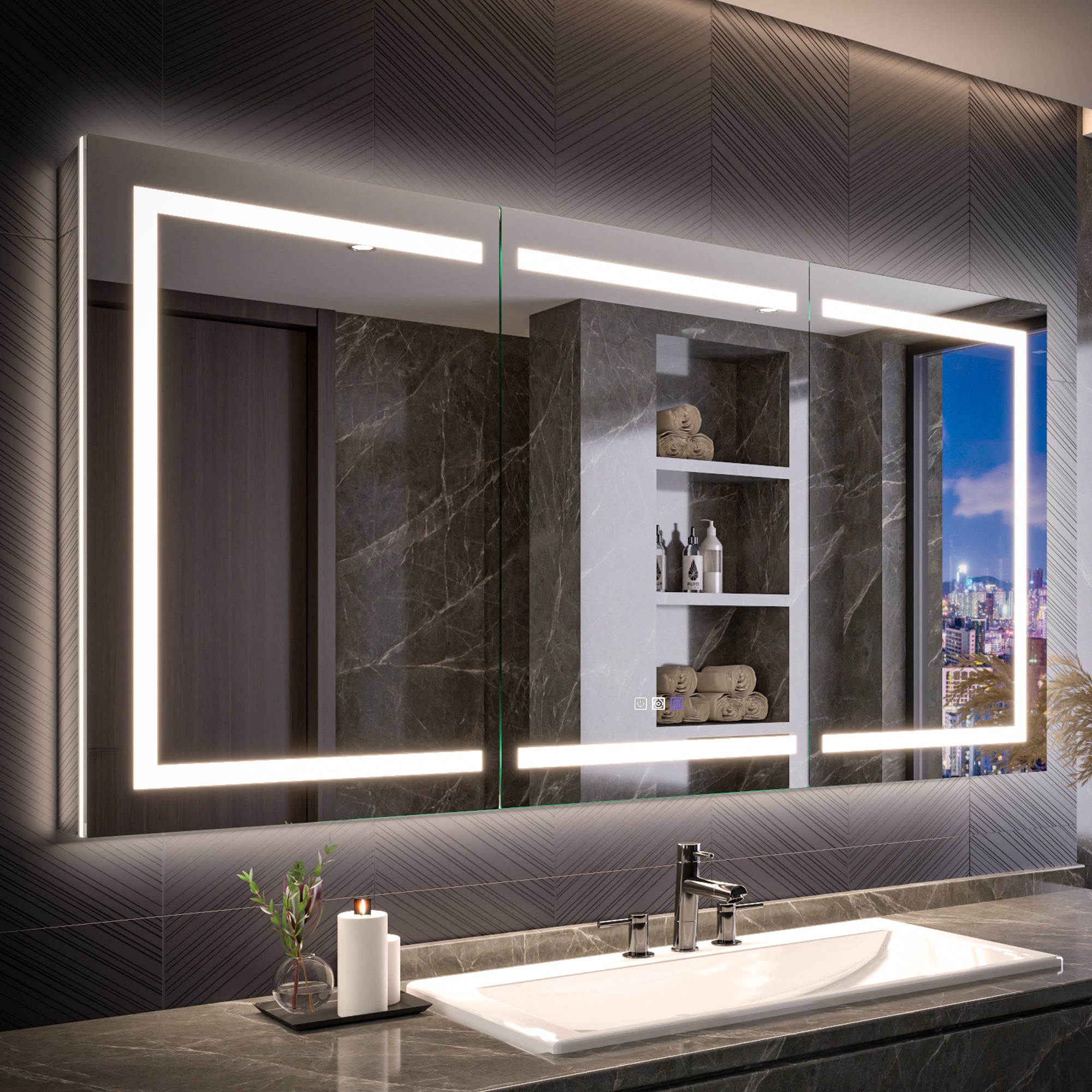 LED Smart Medicine Cabinet with Mirror