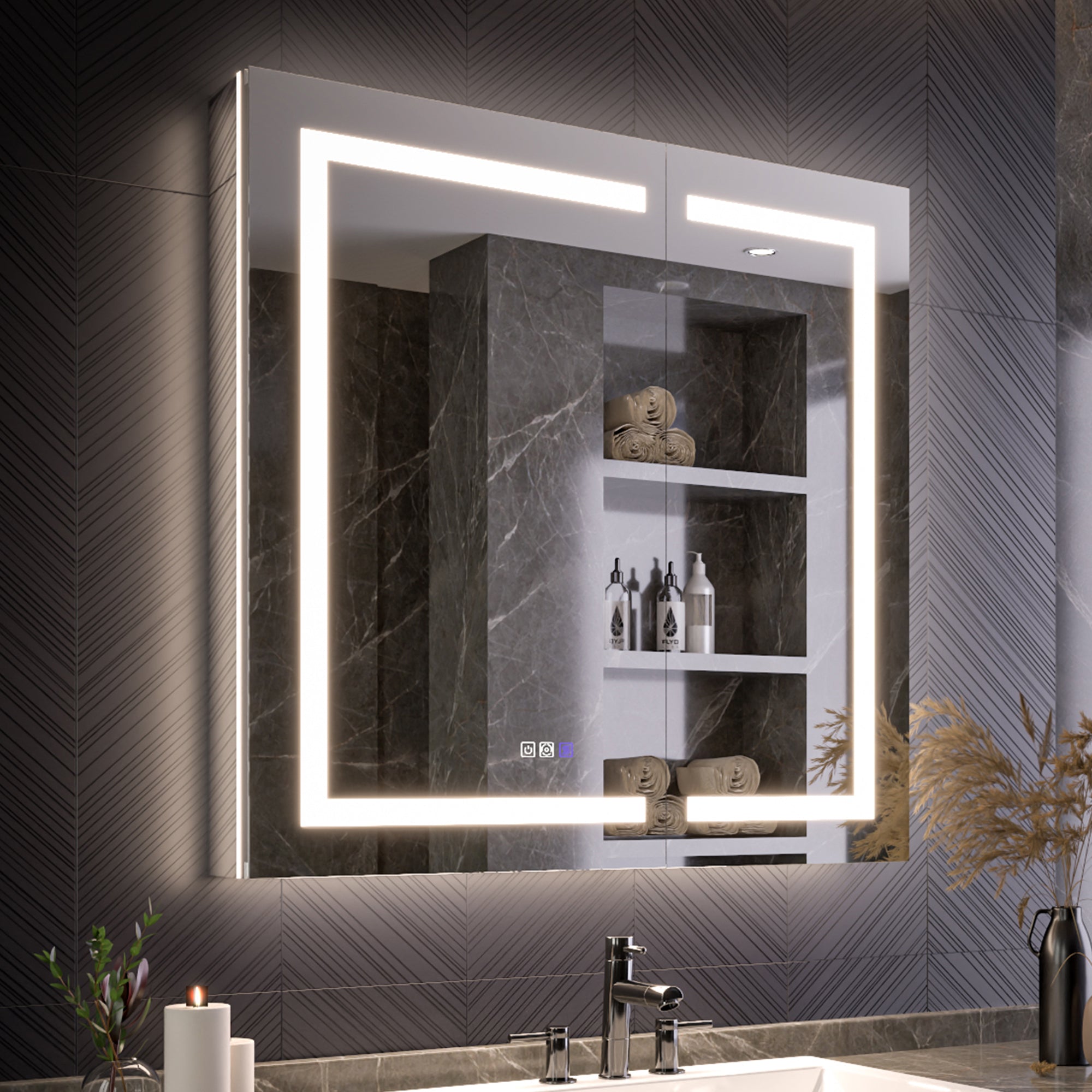 LED Smart Medicine Cabinet with Mirror