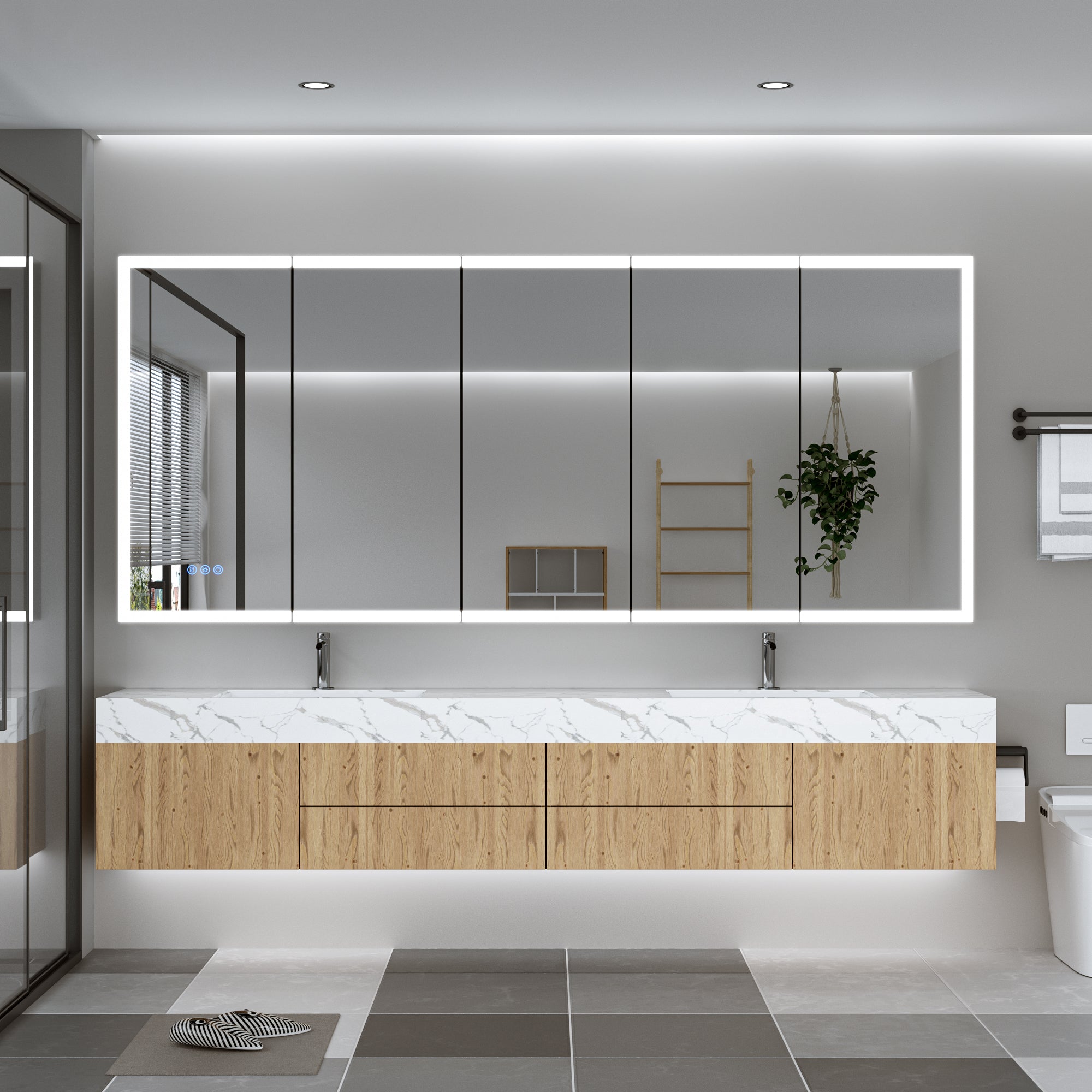 84x36 LED Medicine Cabinet with Mirror