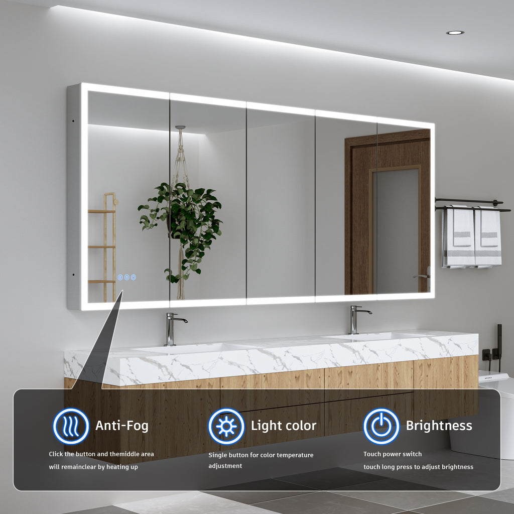 84x36 LED Medicine Cabinet with Mirror