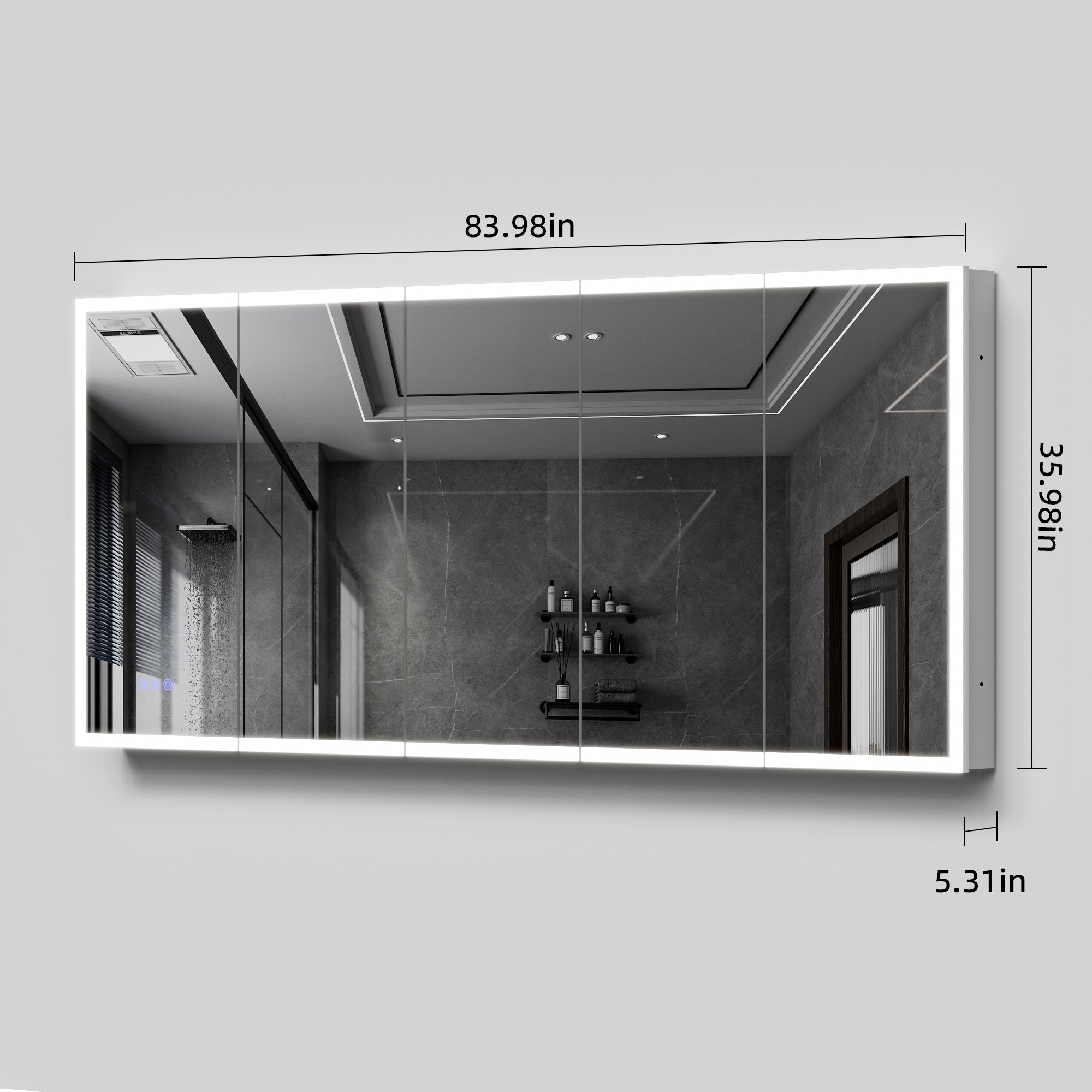 84x36 LED Medicine Cabinet with Mirror