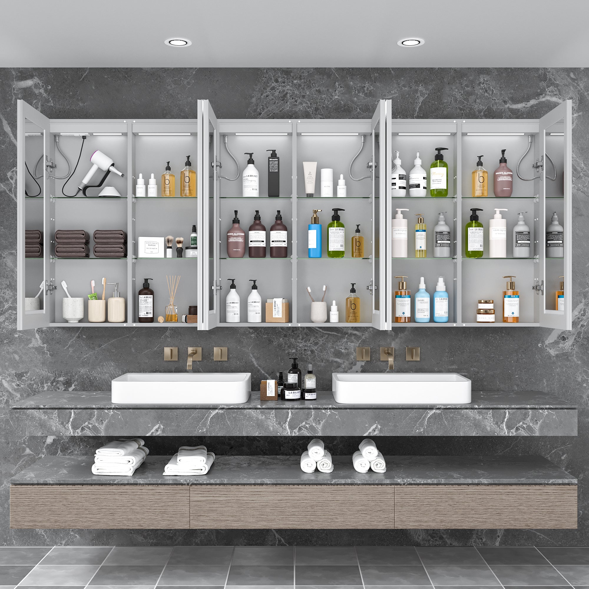 96x40 LED Medicine Cabinet with Mirror