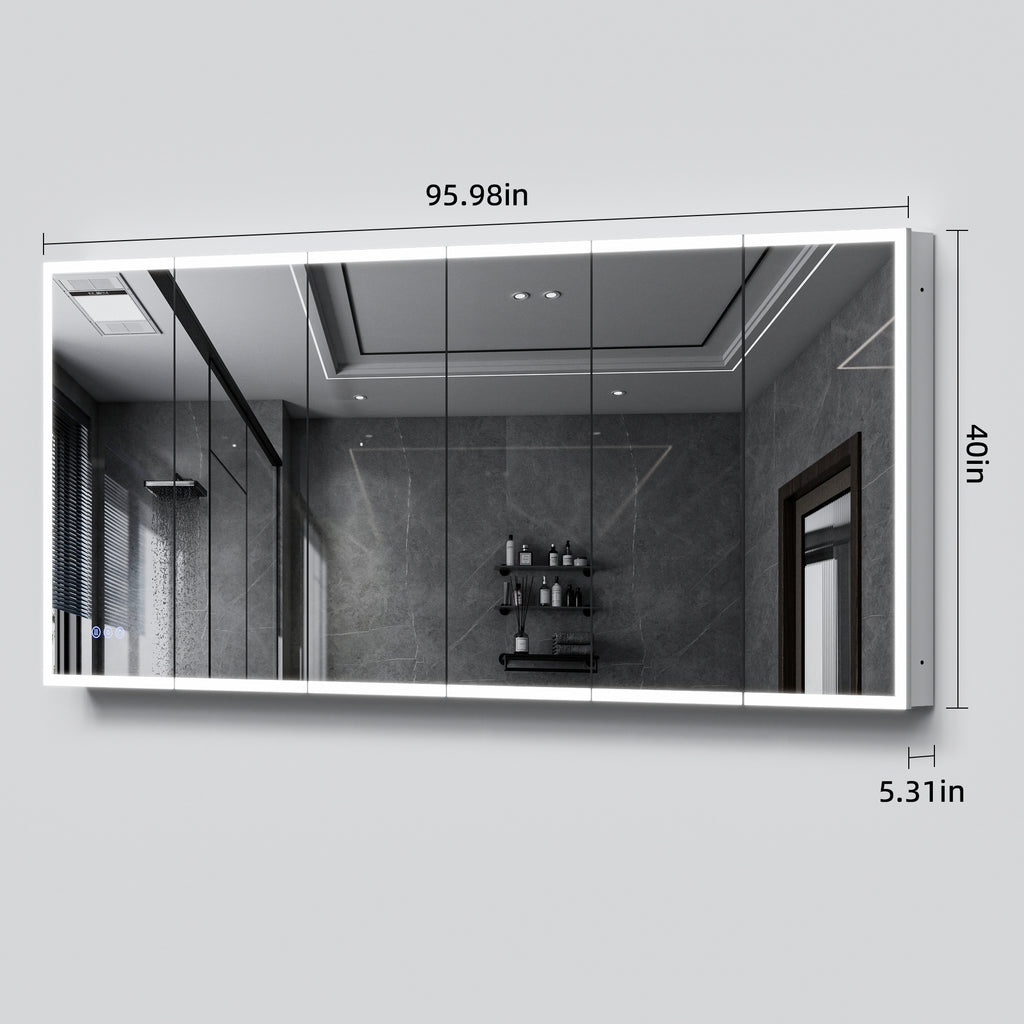 96x40 LED Medicine Cabinet with Mirror