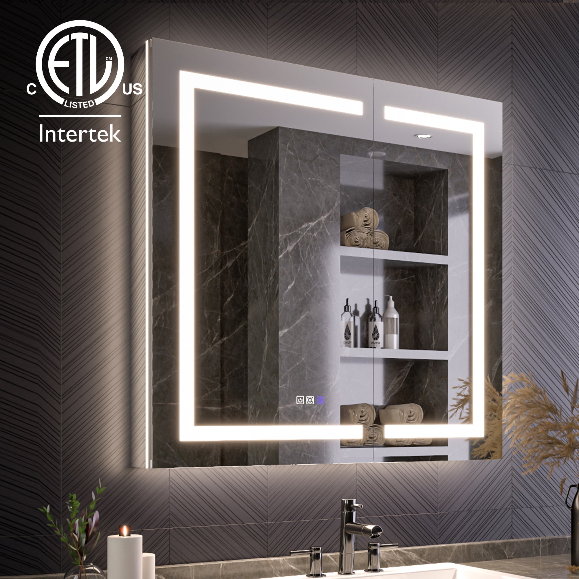 36x36 Lighted Medicine Cabinet with Mirror