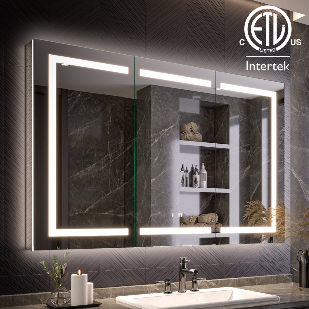 54x36 Lighted Medicine Cabinet with Mirror