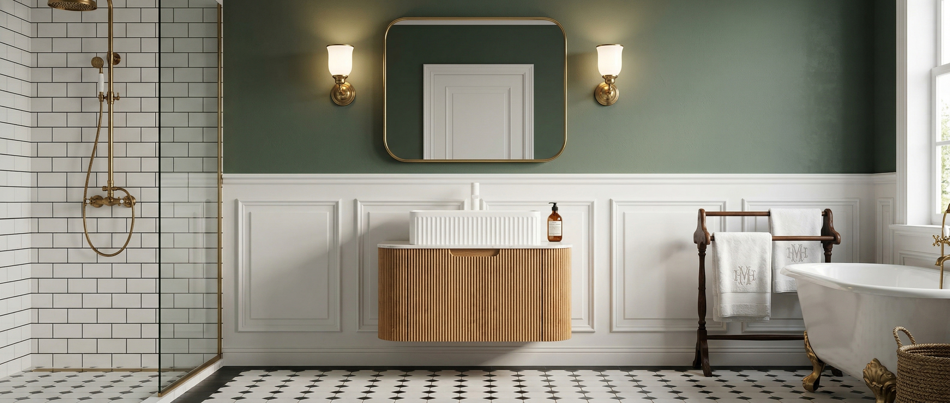 Floating Bathroom Vanity with White Rectangular Ceramic Basin