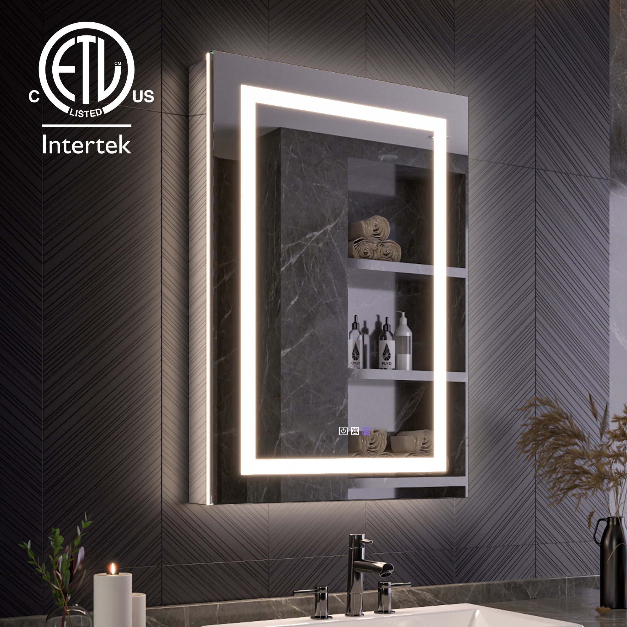 24x36 LED Medicine Cabinet Left Opening