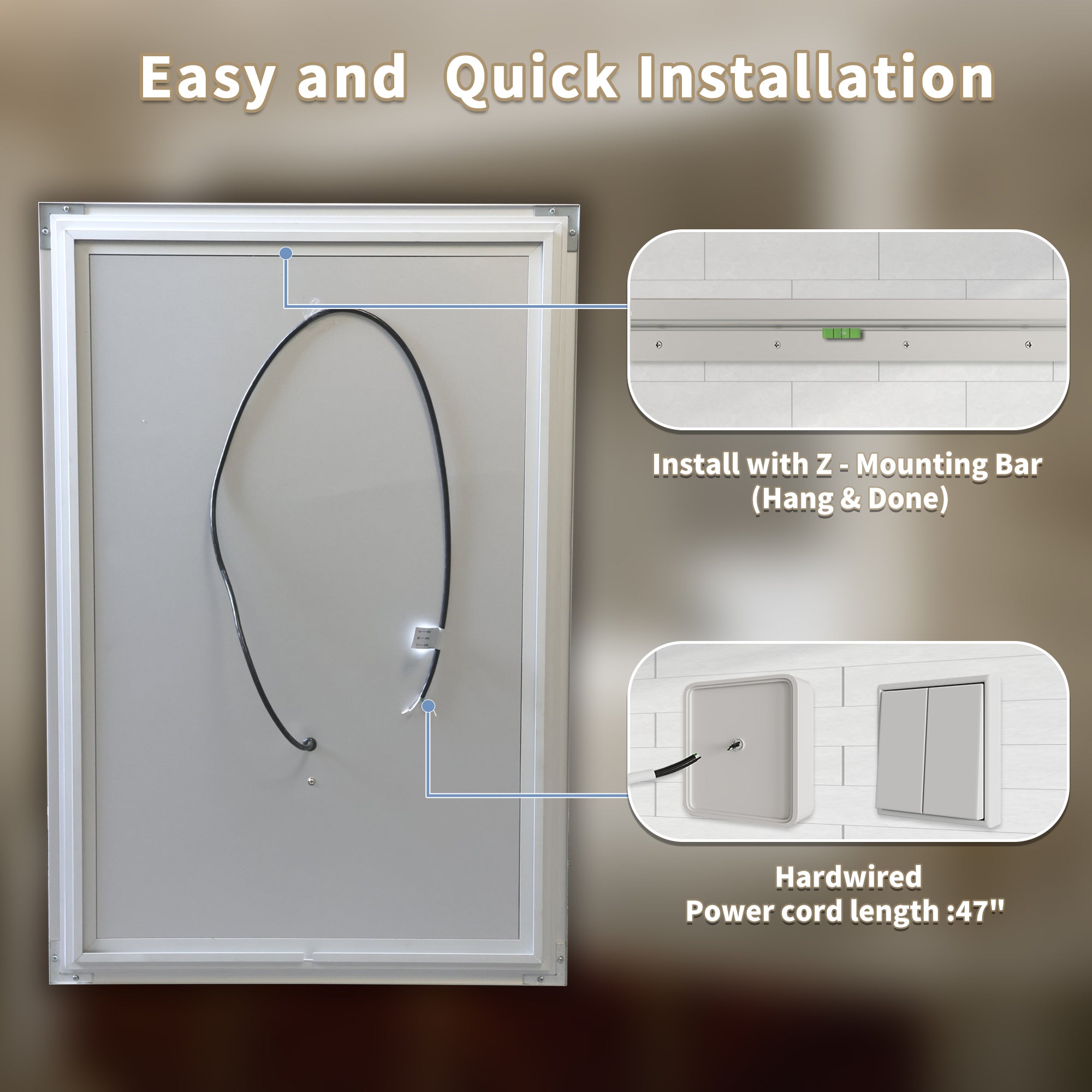 3-Panel Foldable Bathroom LED Mirror with Magnifier