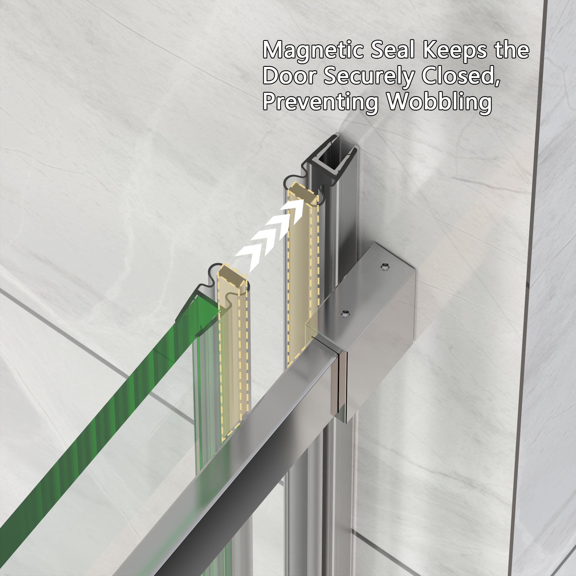 56-60" W x 58" H Frameless Chrome Shower Door for Bathtub