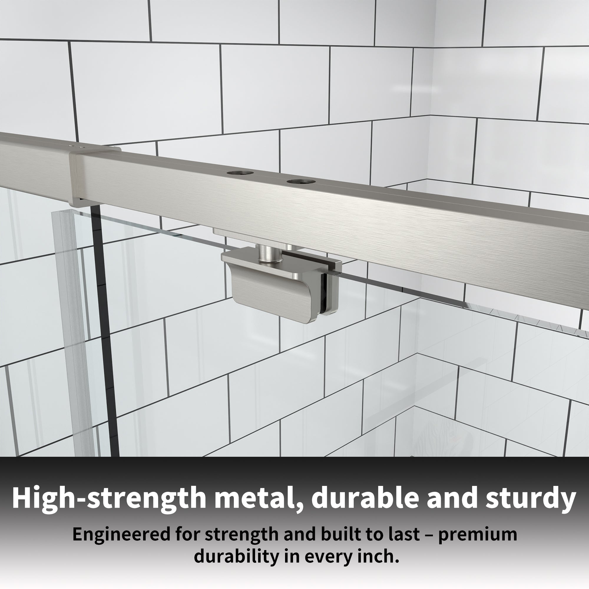 56–60" W x 71" H Brushed Nickel Pivot Shower Door, 1/4"SGCC Tempered Glass