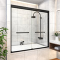 58-60"W x 58"H Bypass Black Shower Door for Bathtub
