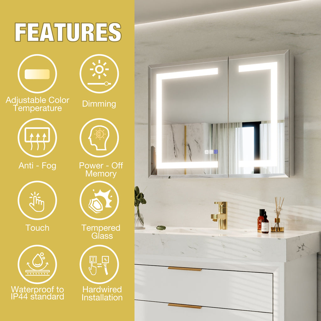 30"W x24"H Lighted Medicine Cabinet