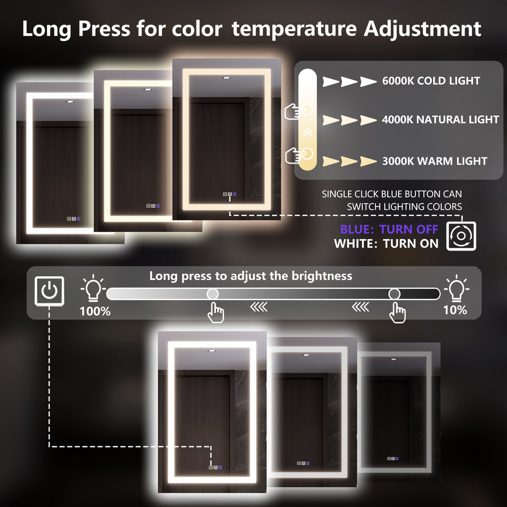 LED Smart Medicine Cabinet with Mirror