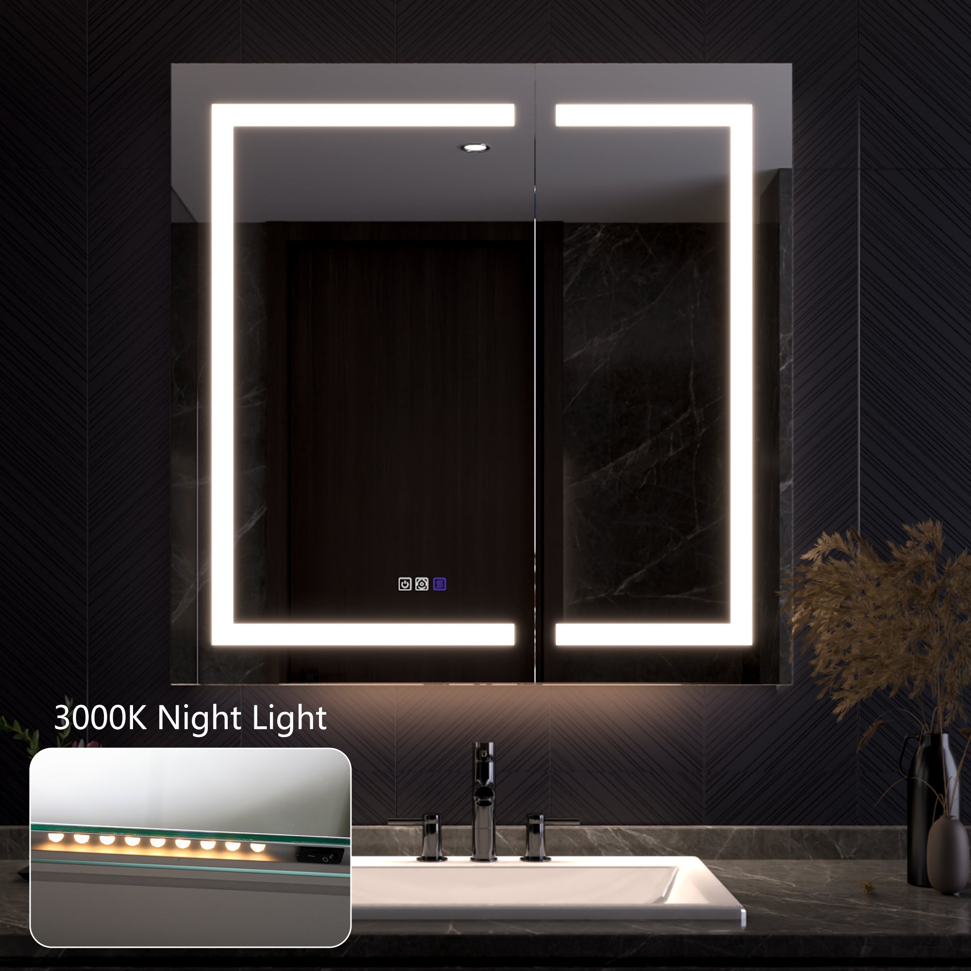 36x36 Lighted Medicine Cabinet with Mirror