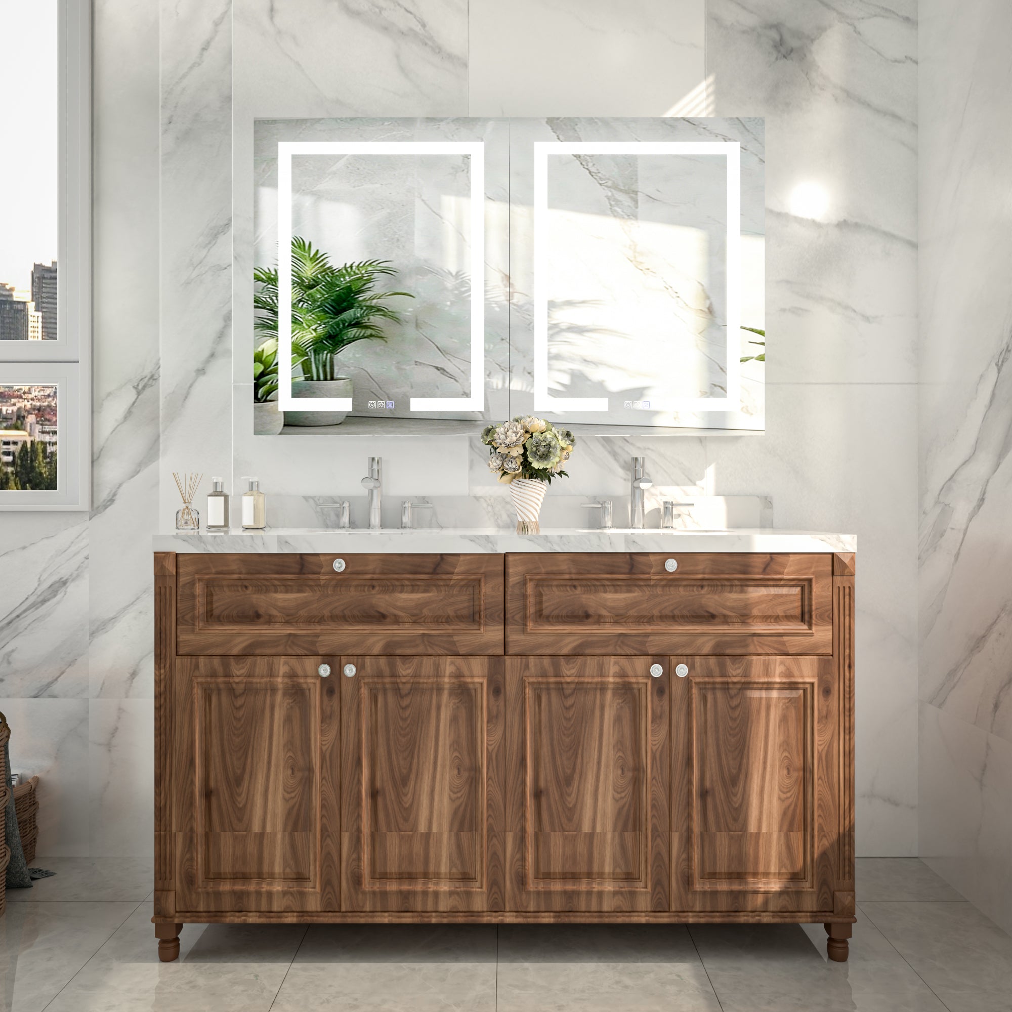 30x24 LED Medicine Mirror Cabinet with Mirror
